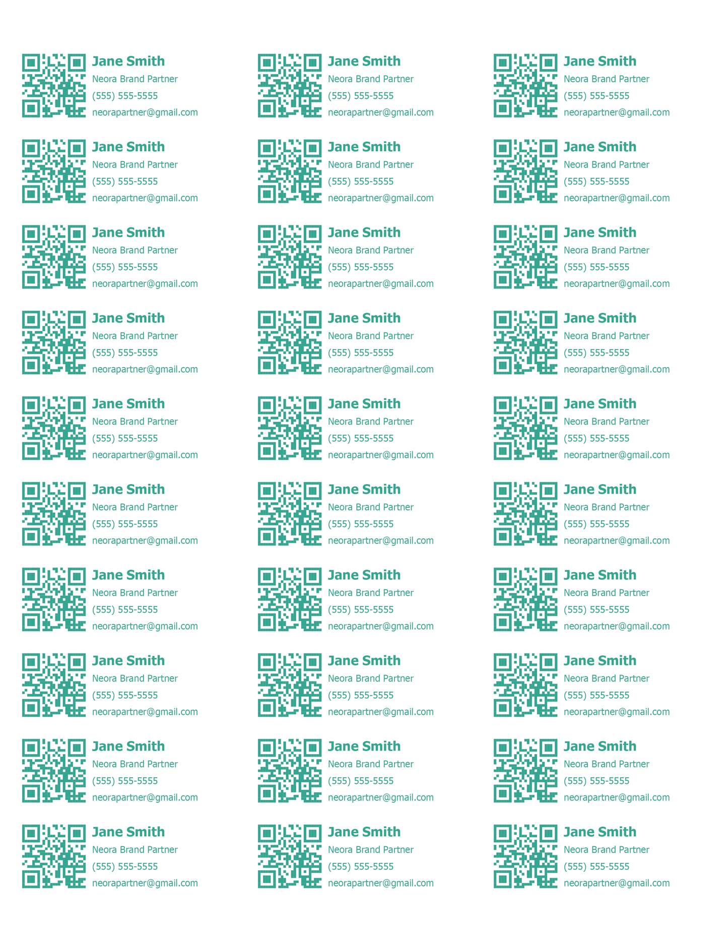 Custom NEORA Labels (150 Labels)