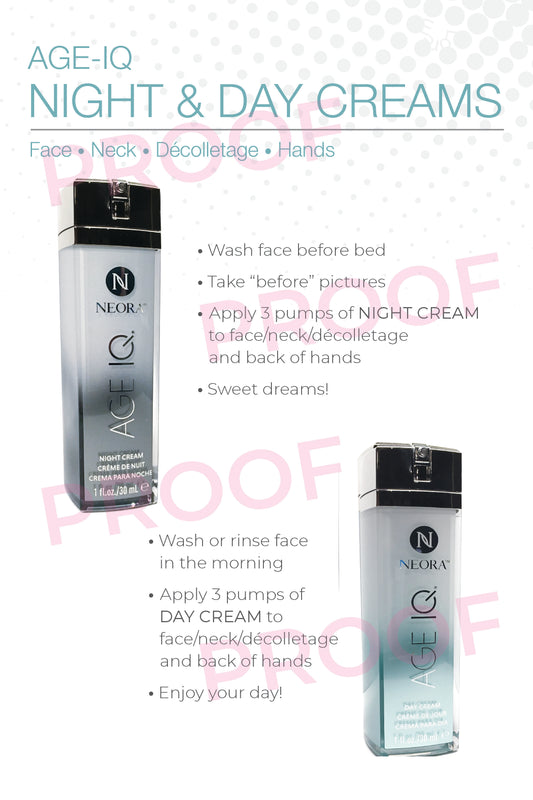 Night/Day Creams & Face Wash 4x6 Product Cards (25 Pack)